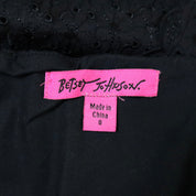 Y2K BETSEY JOHNSON Black Eyelet Lace Corset Dress (XS)