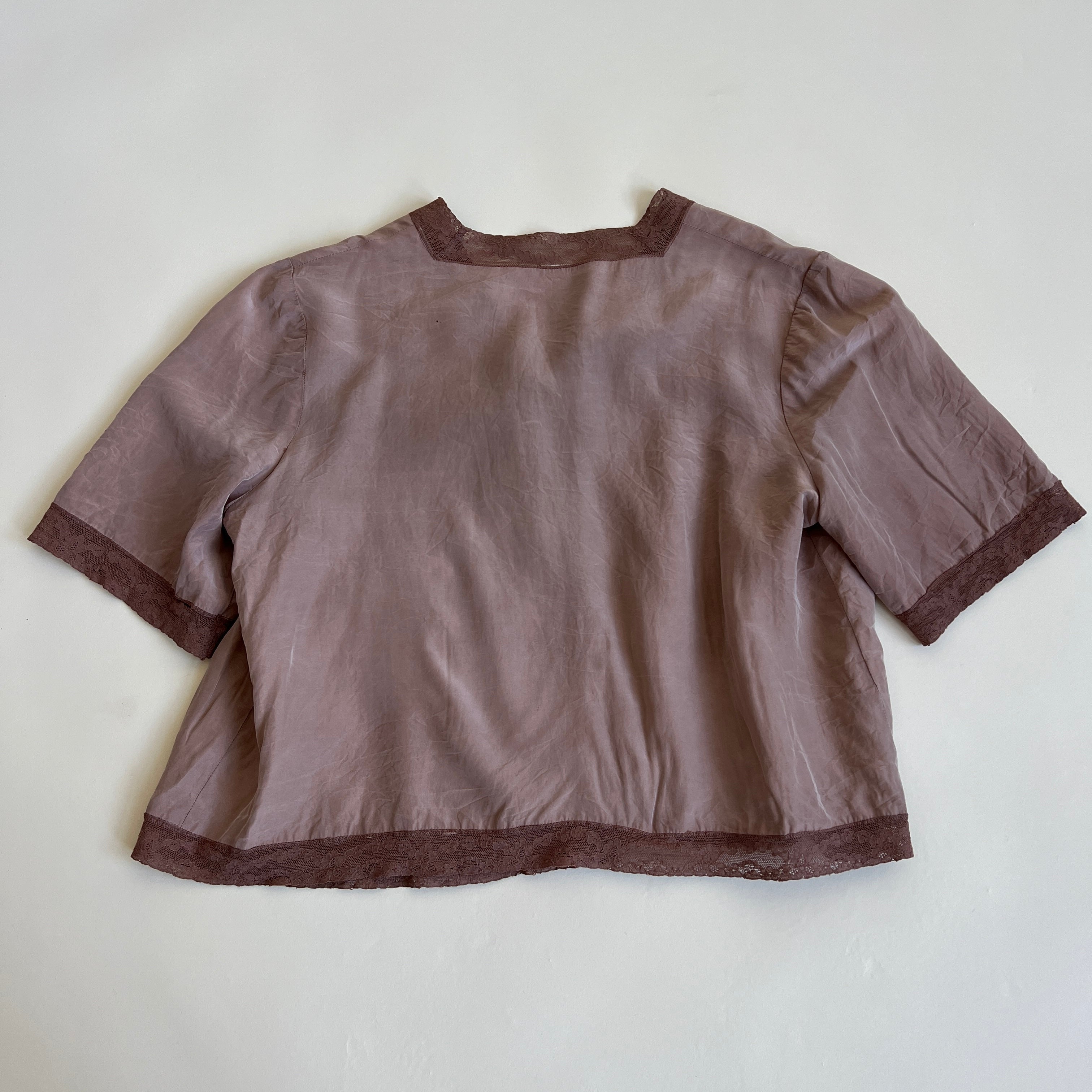 Hand dyed brown vintage bed jacket