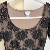 00s black lace short sleeve top (S)
