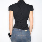 Vintage Y2K Karen Millen Black Blouse (Medium)
