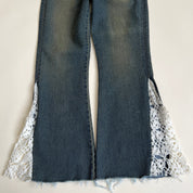 00s crochet panel dark wash jean (M)