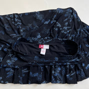 Vintage 90s navy floral slinky maxi skirt - L/XL