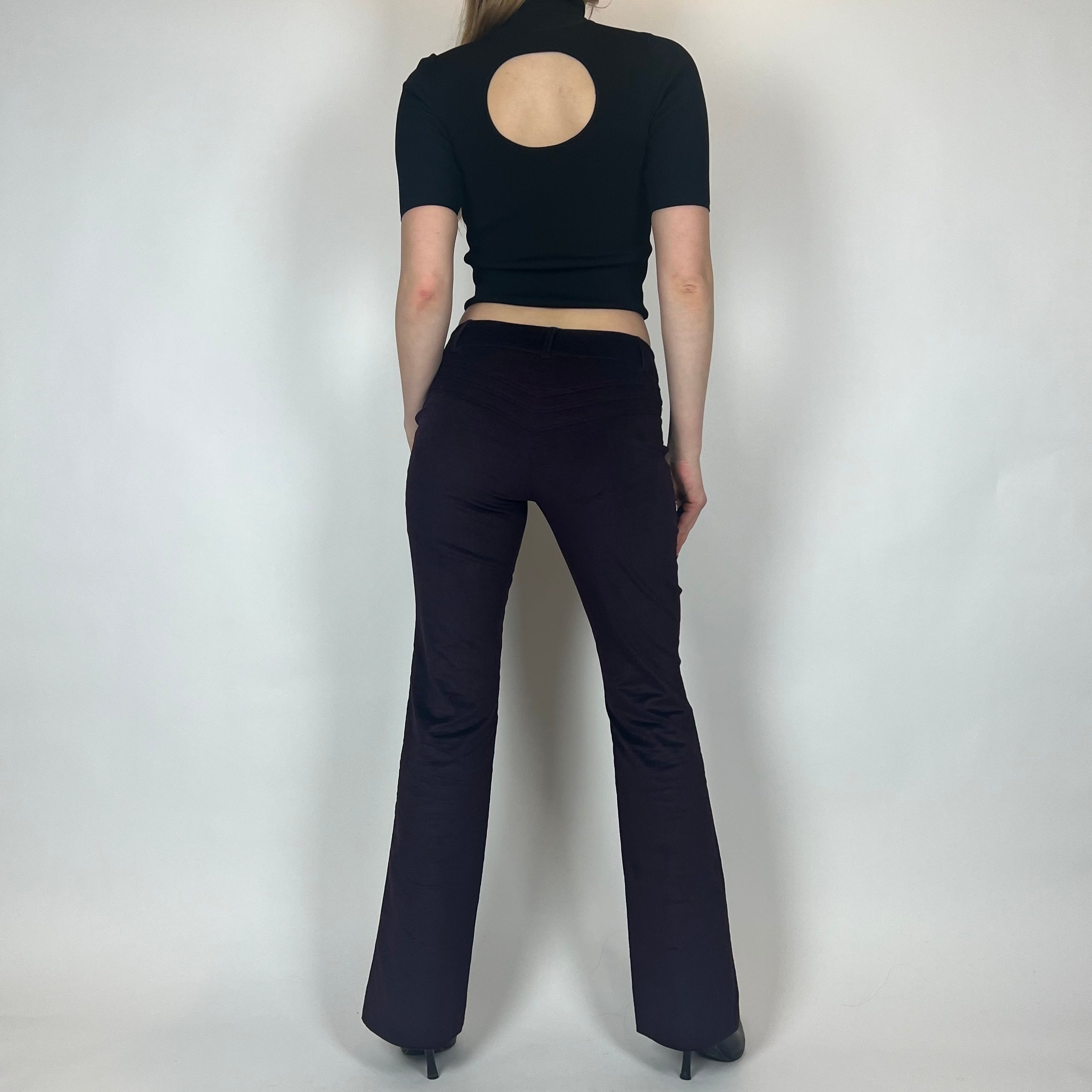 Caché Eggplant Low-Rise Corduroy Pants (S)