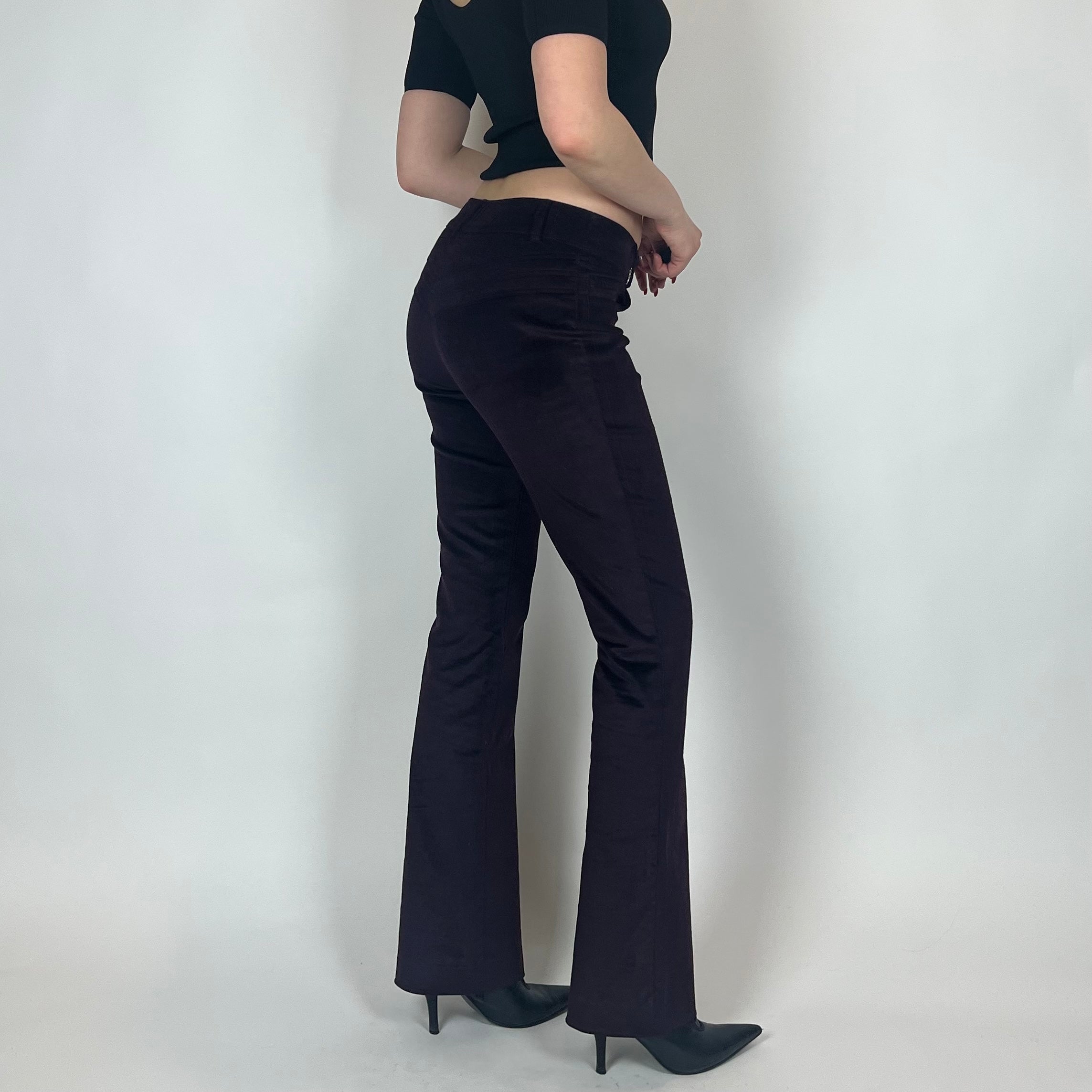 Caché Eggplant Low-Rise Corduroy Pants (S)