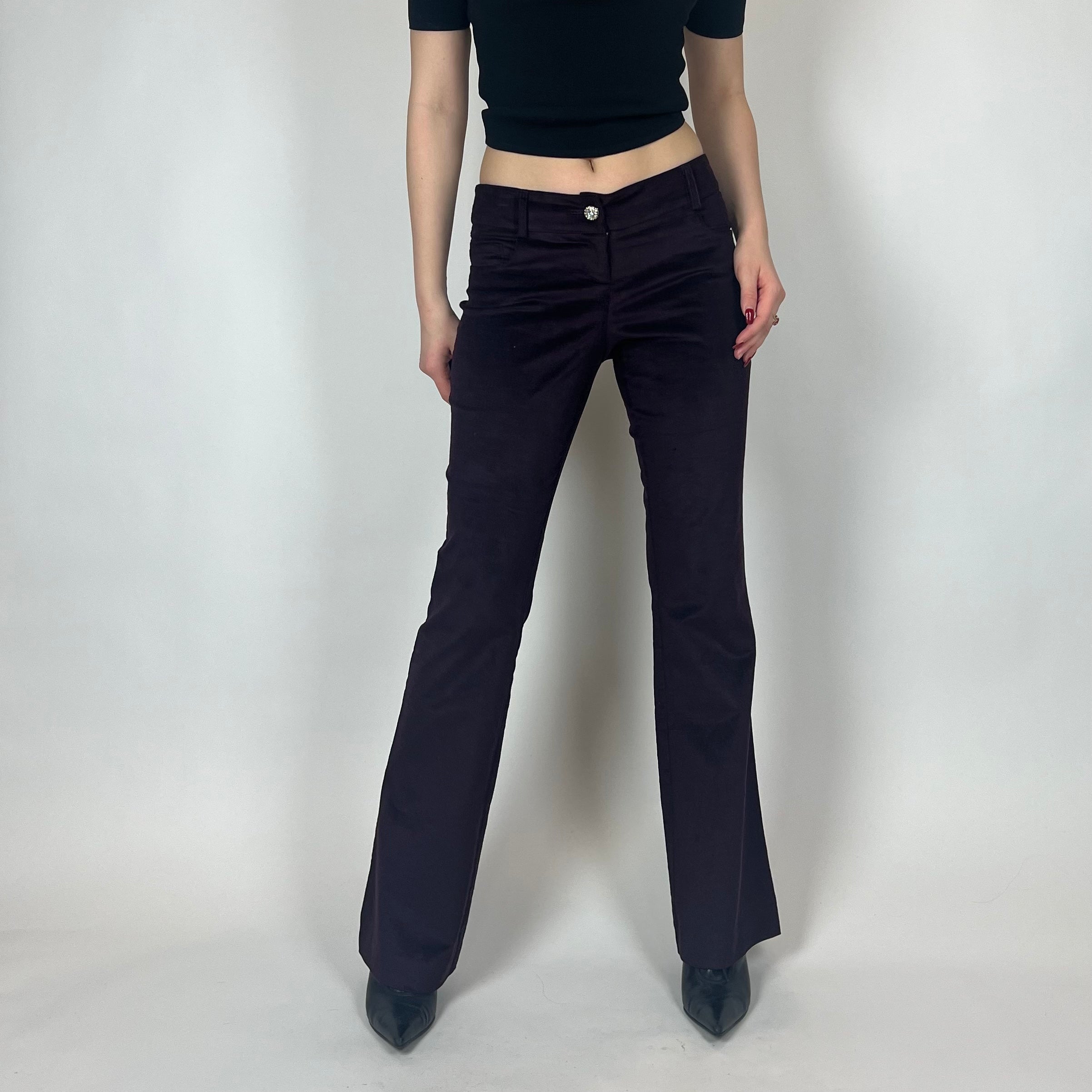 Caché Eggplant Low-Rise Corduroy Pants (S)