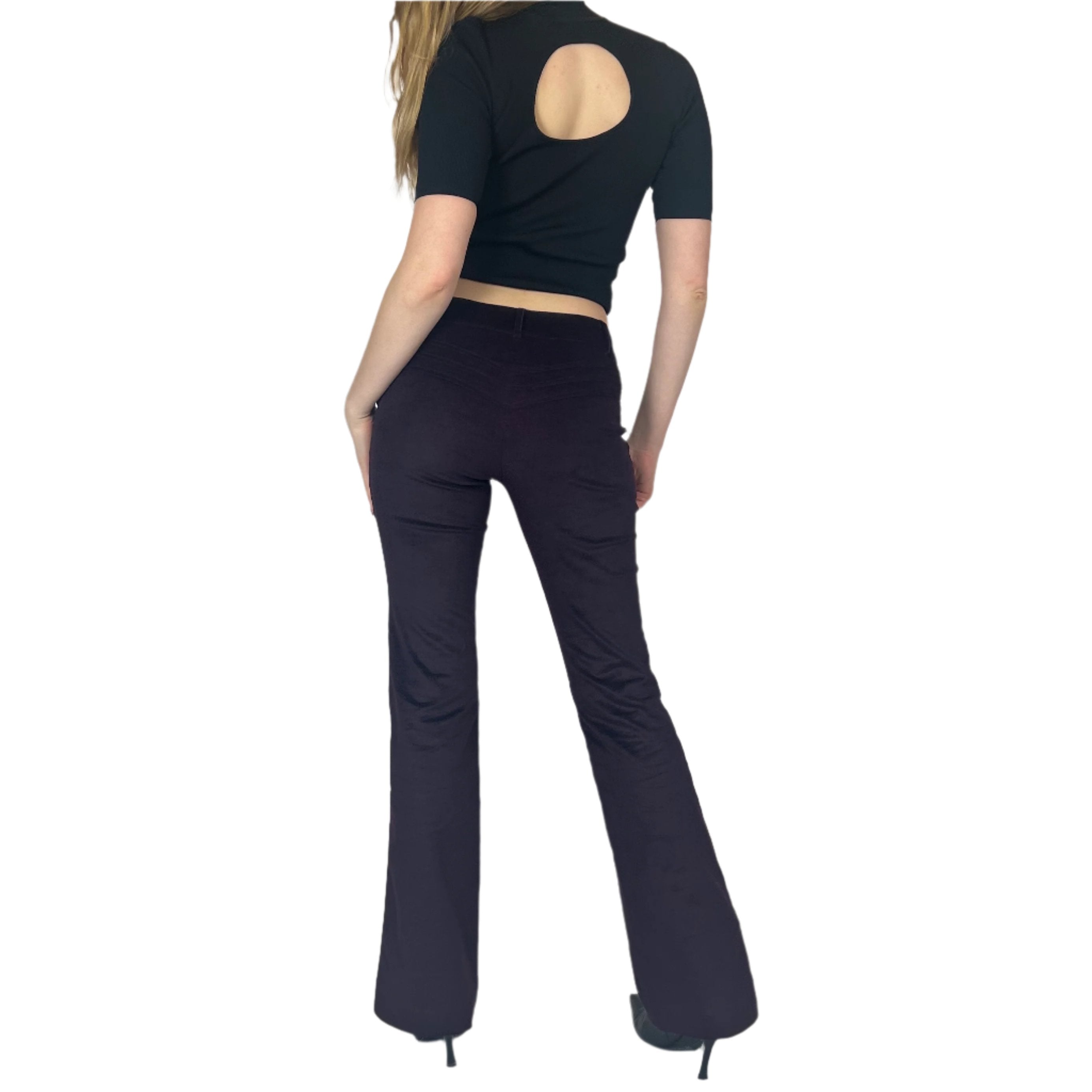 Caché Eggplant Low-Rise Corduroy Pants (S)