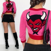 Betsey Johnson Vintage Cropped Devil Cardigan