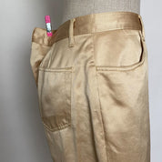 gold satin high rise pants - size 12 petite