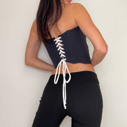 Reworked Black Skull Biker Corset