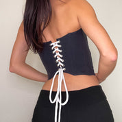 Reworked Black Skull Biker Corset