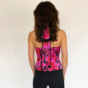 floral silk bustier and scarf set - size 4