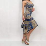 Y2K Paisley Midi Dress
