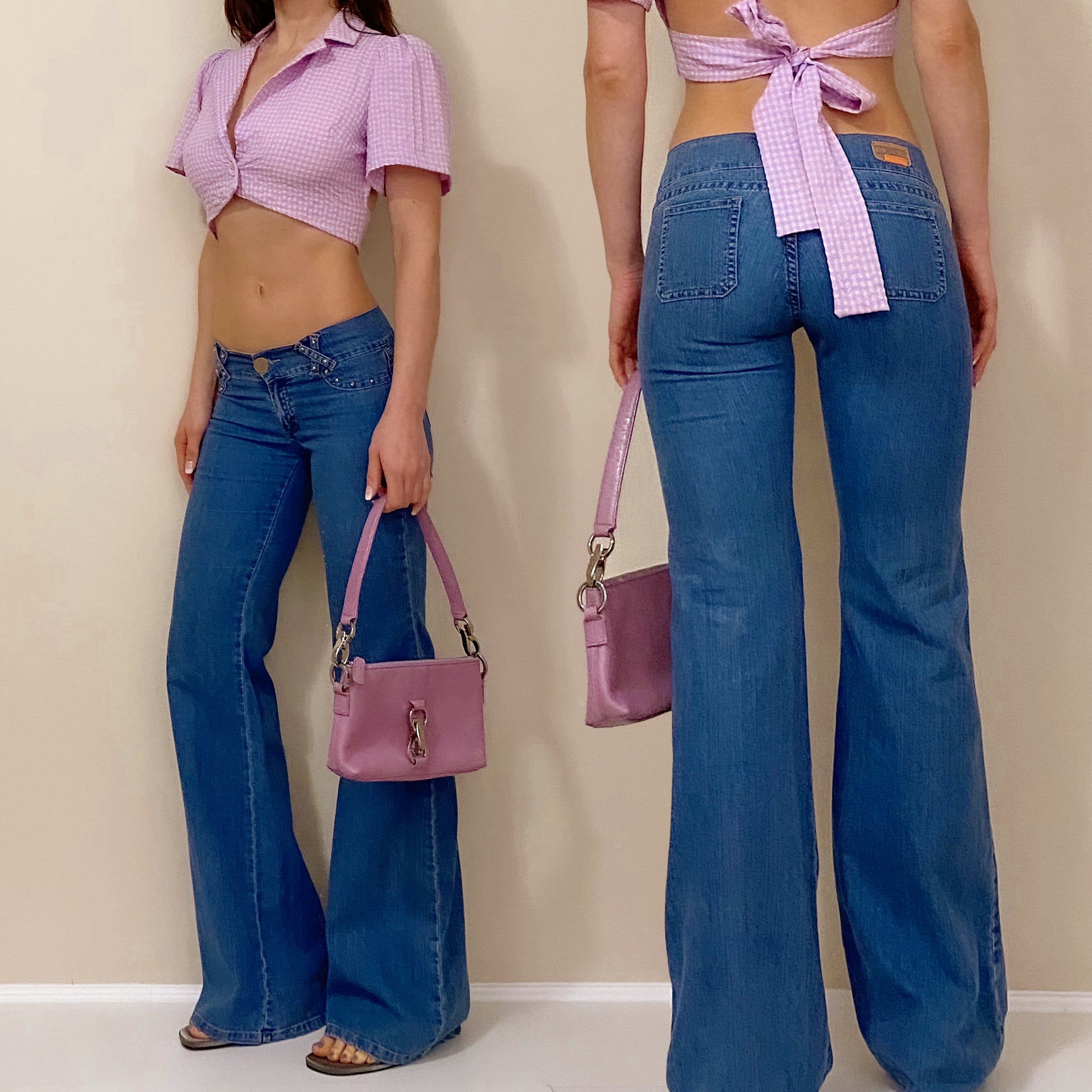 Y2K Tapestry Print Flares (XS)