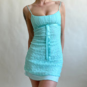 Y2k cyan lace mini