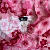 00s pink tropical halter dress