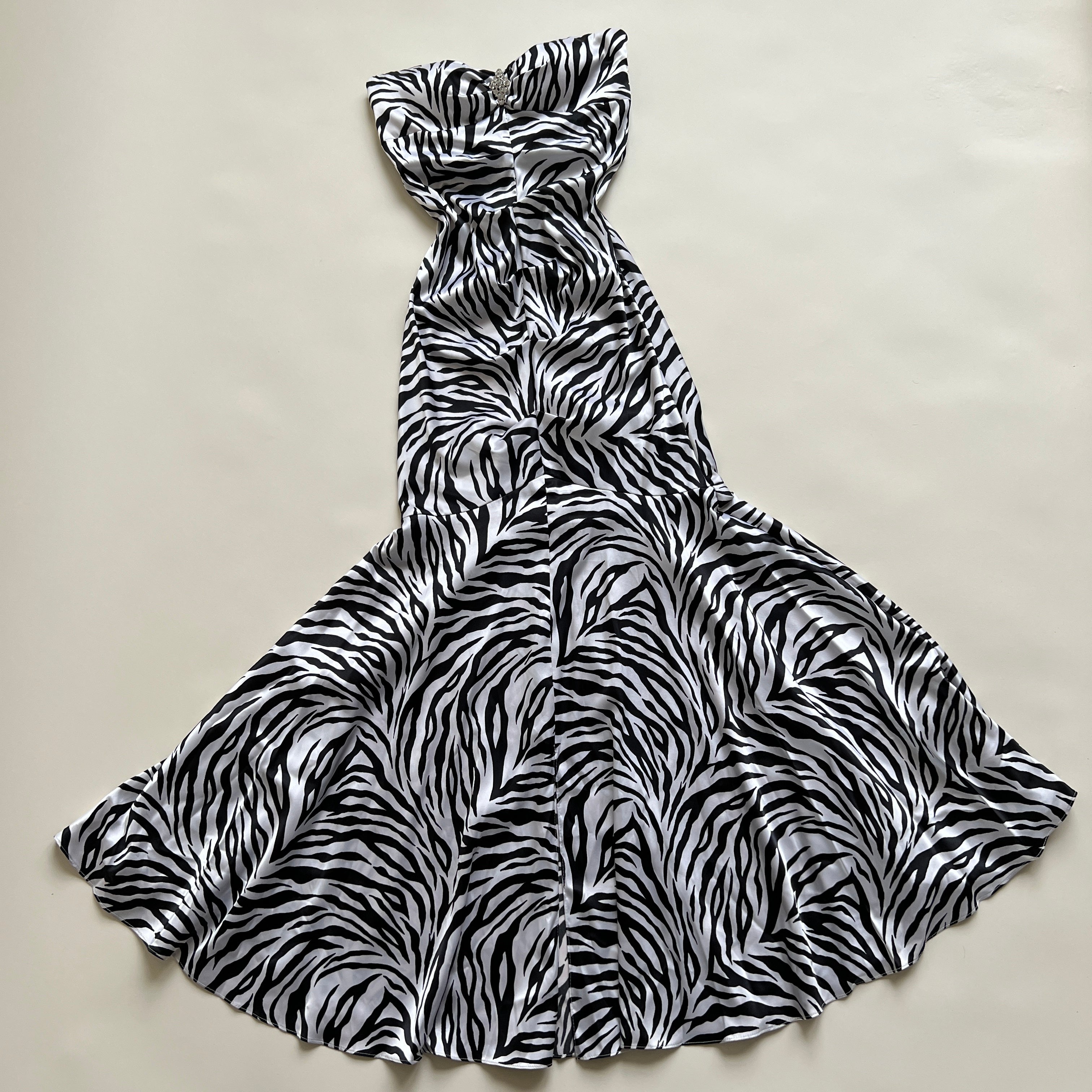 Y2k zebra prom dress Holy Thrift Y2k zebra prom dress Holy Thrift