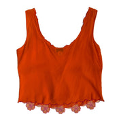 00s sheer silk embroidered tank