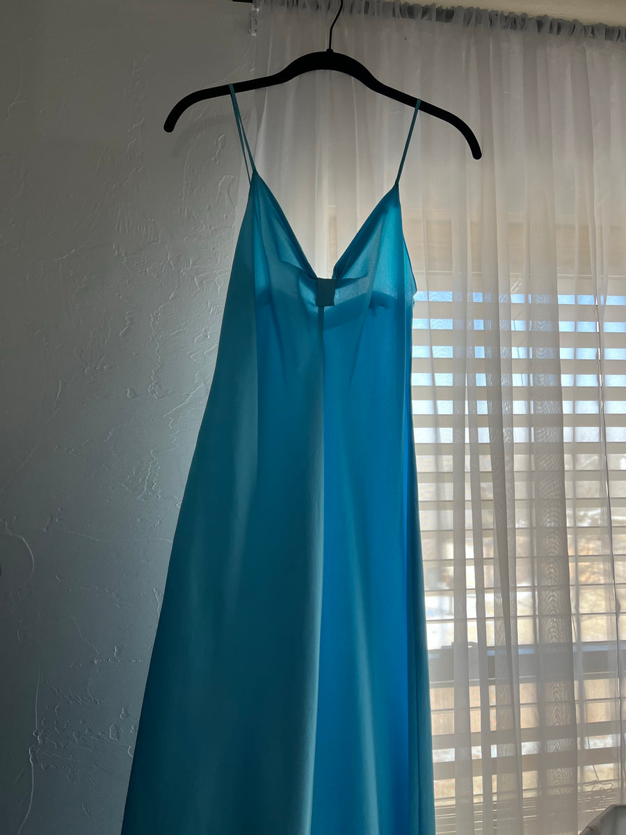 Liquid baby blue silk