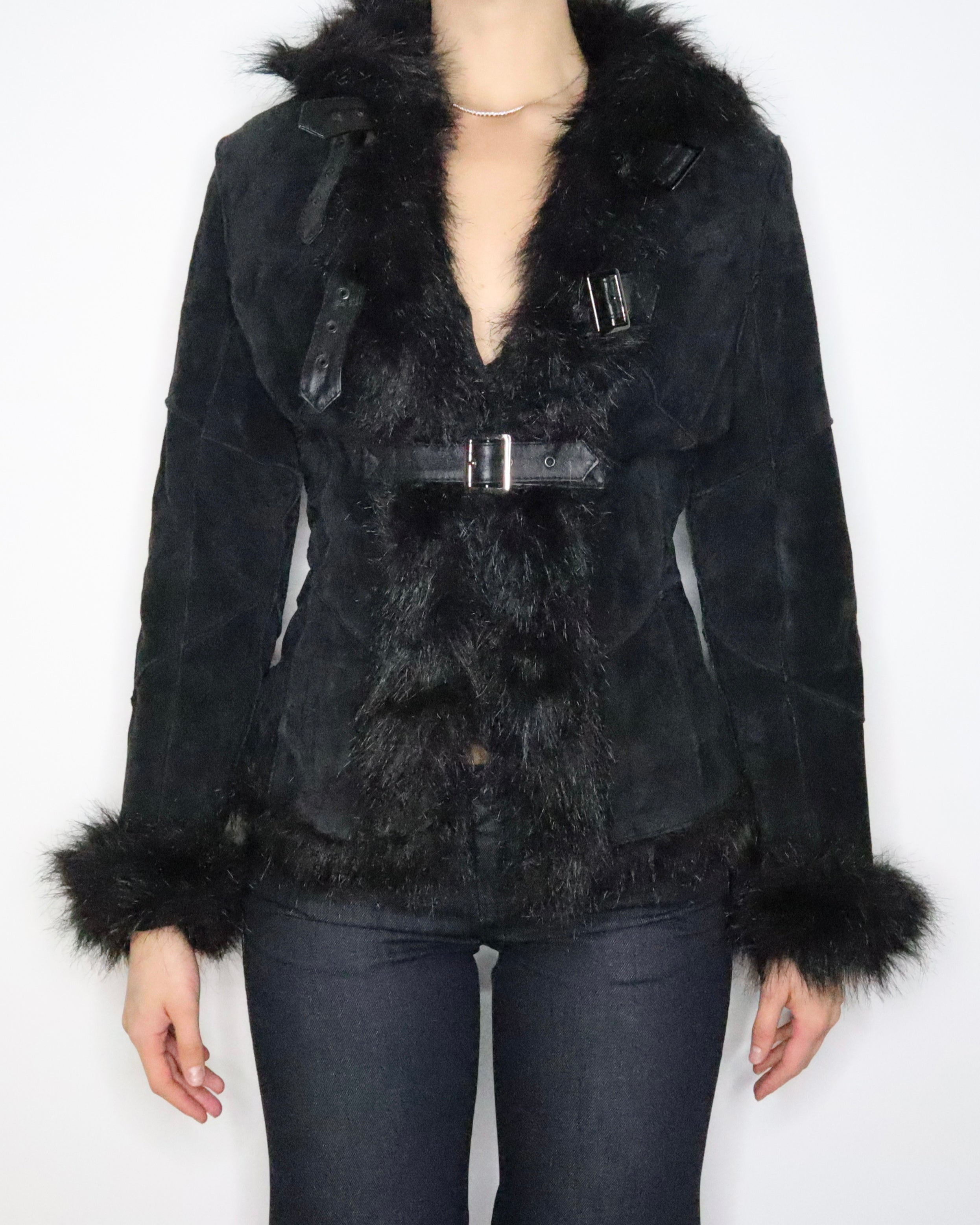Morgan De Toi Black Buckle Coat (S-M) – Holy Thrift