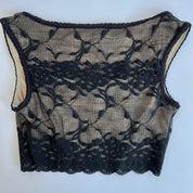 00s Black lace crop top (XS/S)