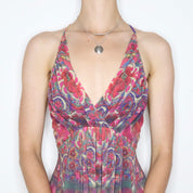 90s VIVIENNE TAM Graphic Mesh Dress (S)