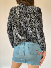 Vintage 1990s Leopard Blouse