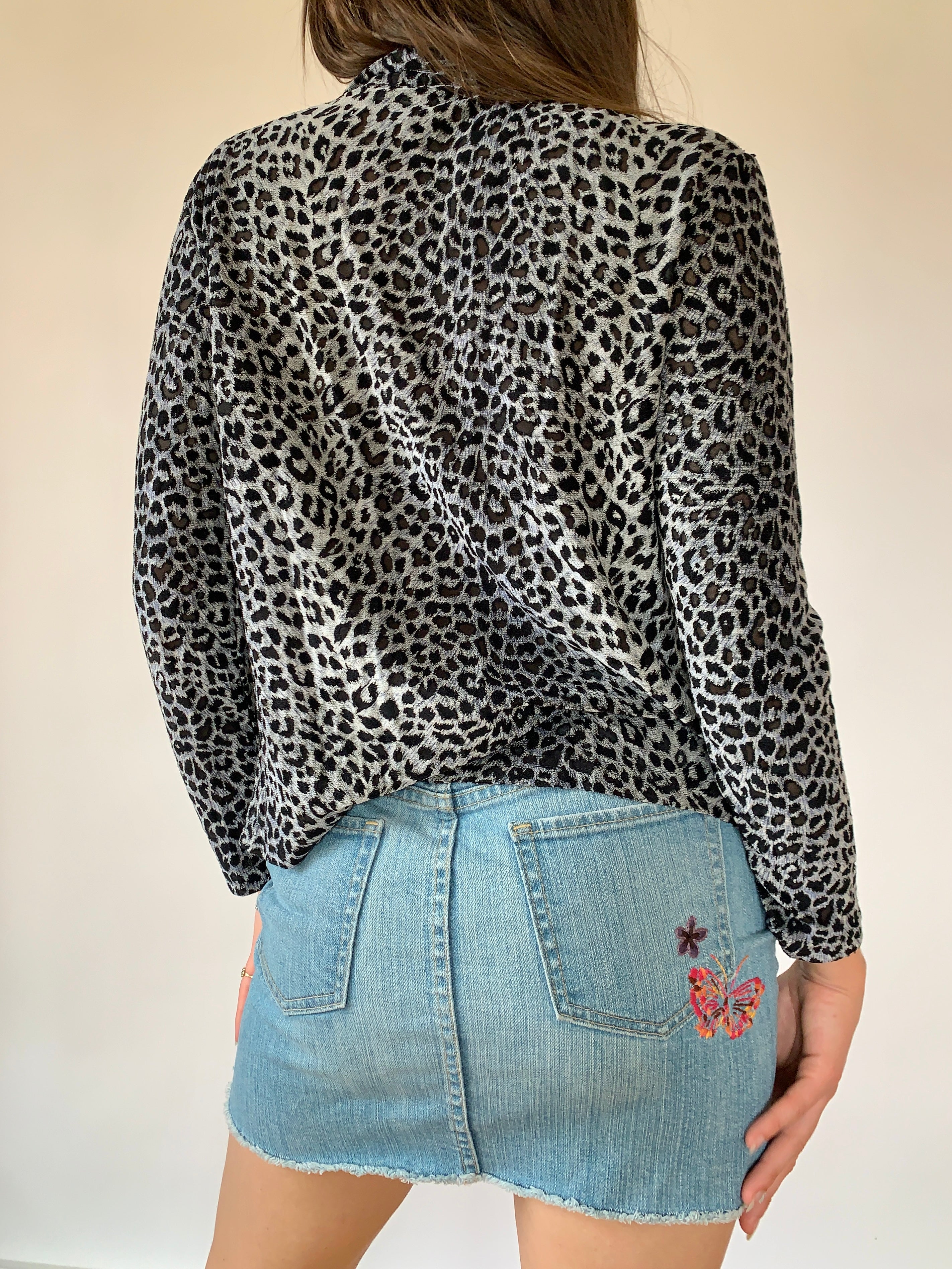 Vintage 1990s Leopard Blouse