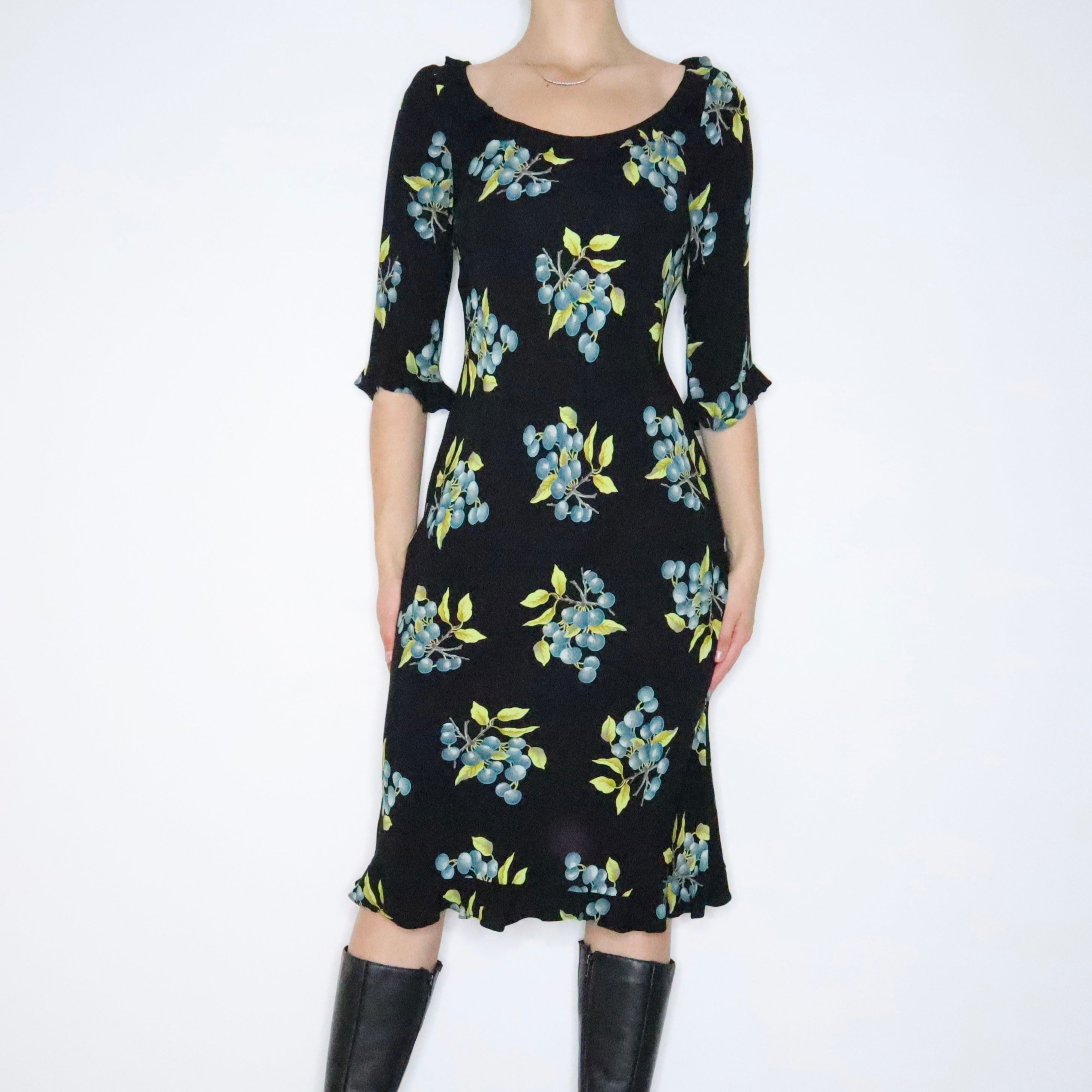 Betsey Johnson Blueberry Midi Dress (S-M) – Holy Thrift