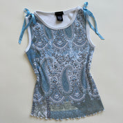 00s Blue paisley tank