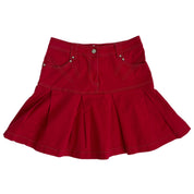 00s red fit n flare mini skirt