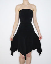 Black Handkerchief Hem Dress (M-L)