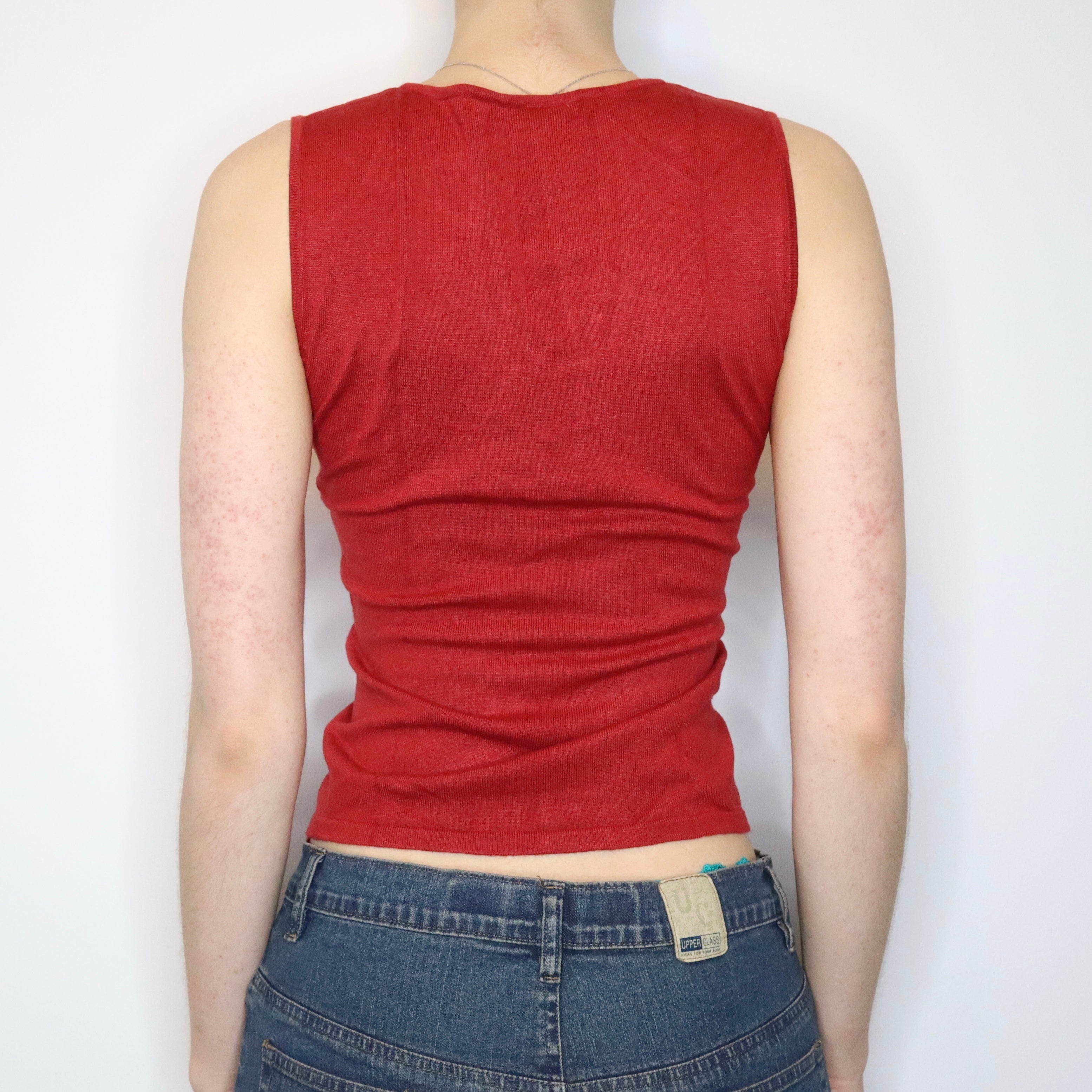 Brick Red Keyhole Tank Top (XS-S)