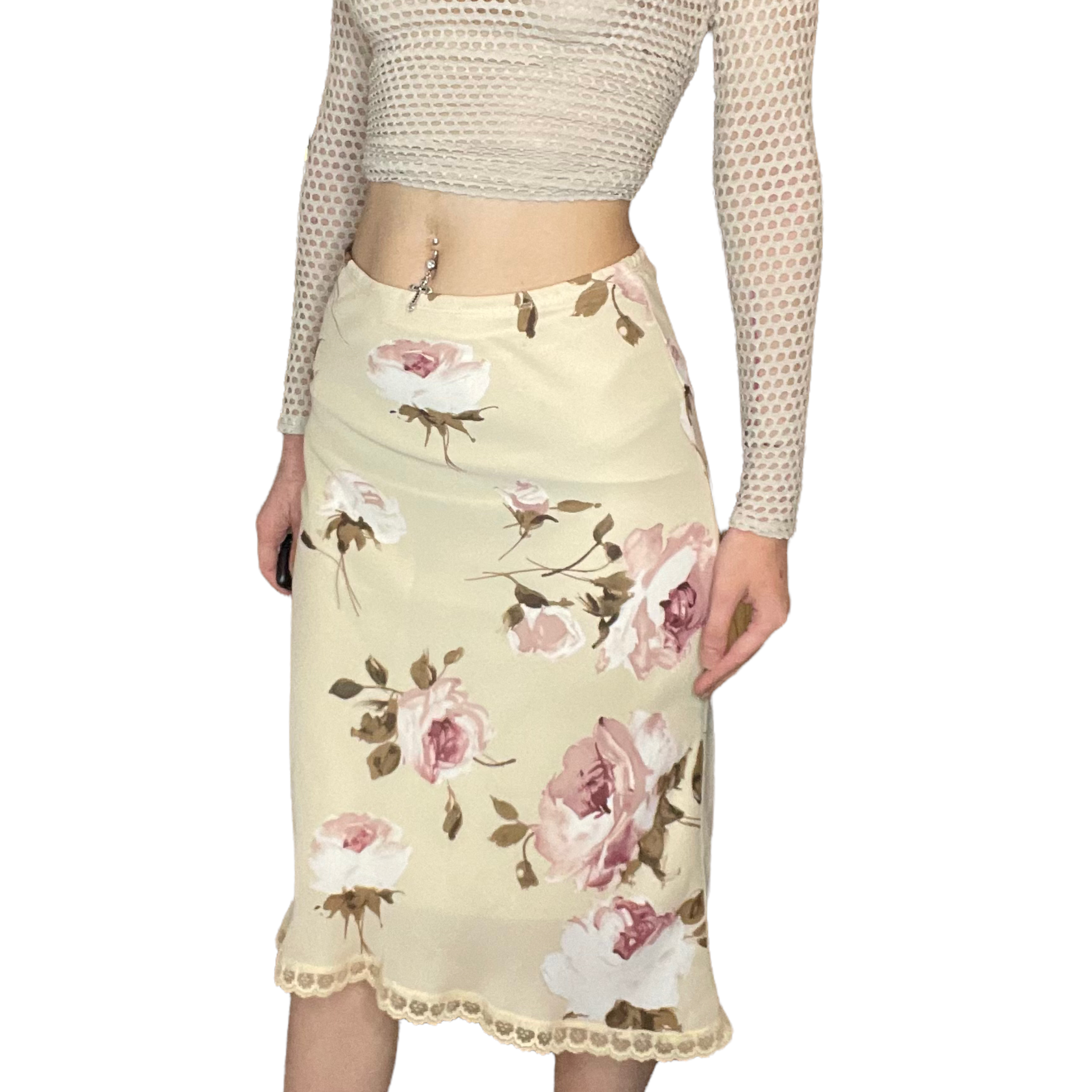 Floral midi skirt