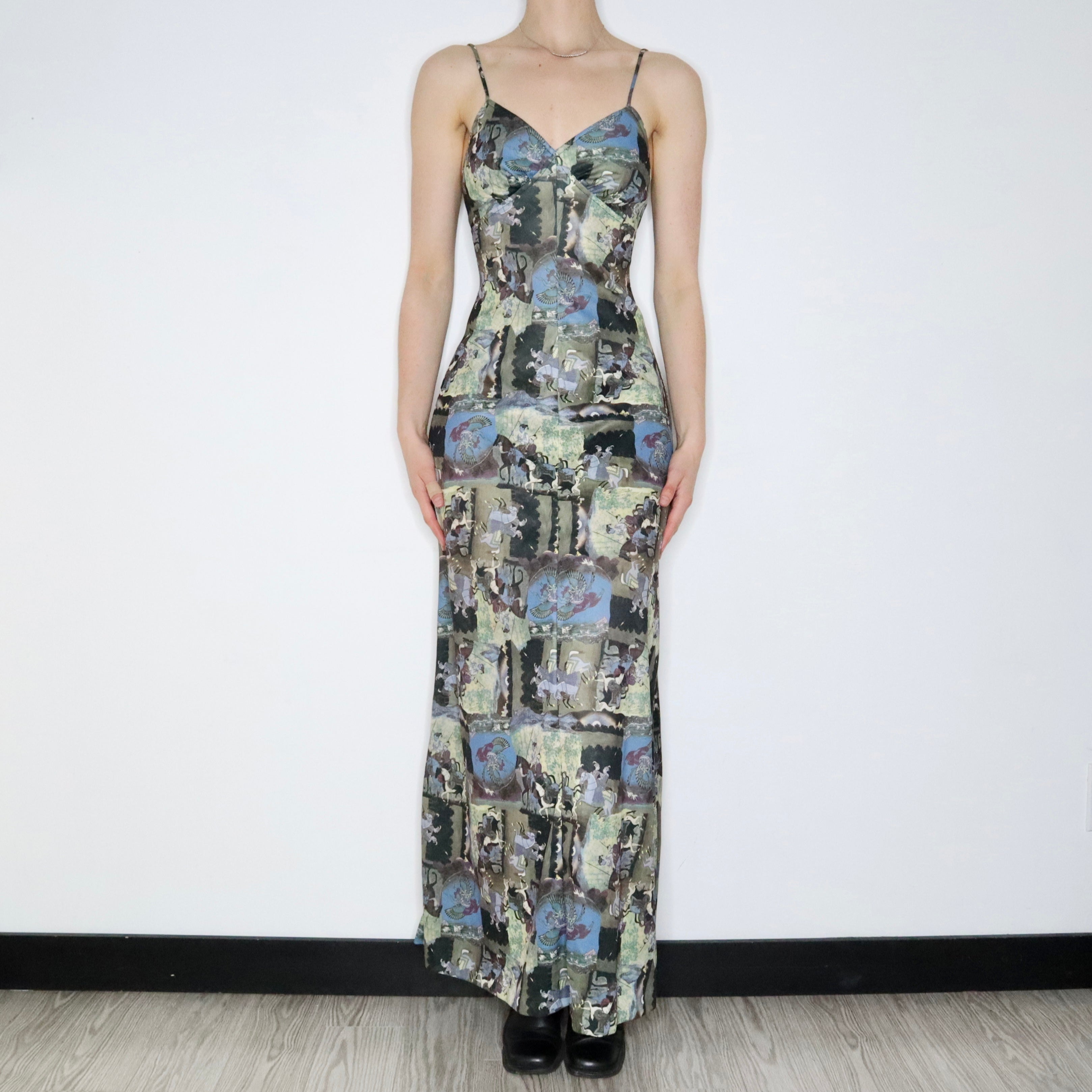 Rare 70s Novelty Print Dress (XS-S)