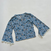 00s blue floral top