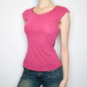 Vivienne Tam Pink Mesh Top (Medium)