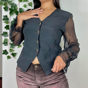 80s mesh sleeve blazer