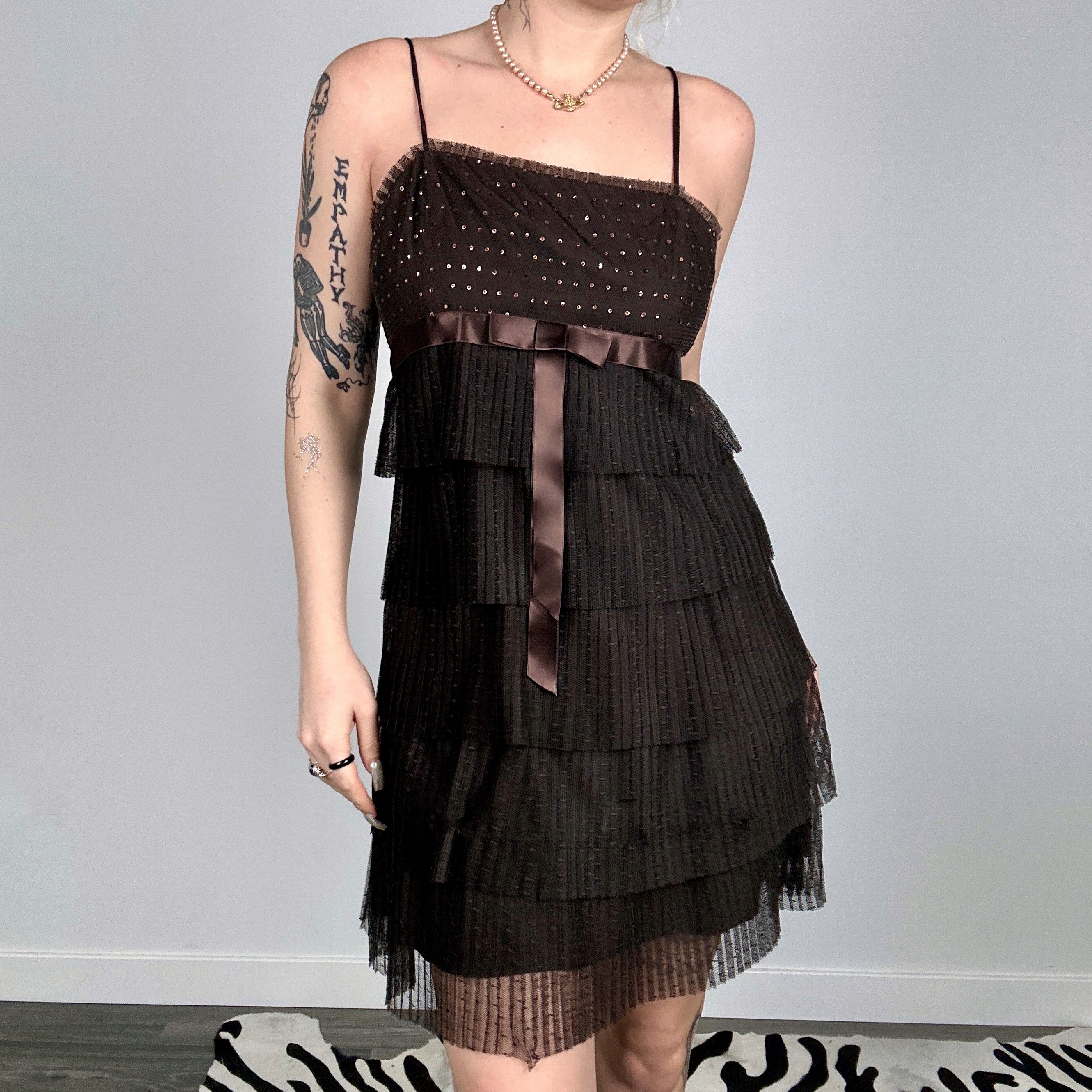 BCBG Chocolate Brown Party Dress (S) Holy Thrift BCBG Chocolate Brown Party Dress (S) Holy Thrift