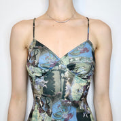 Rare 70s Novelty Print Dress (XS-S)