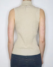 Beige Sleeveless Turtleneck (M-L)