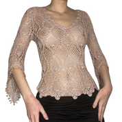 Pink crochet beaded knit