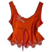 00s sheer silk embroidered tank