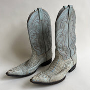 Baby blue snakeskin boots size 10