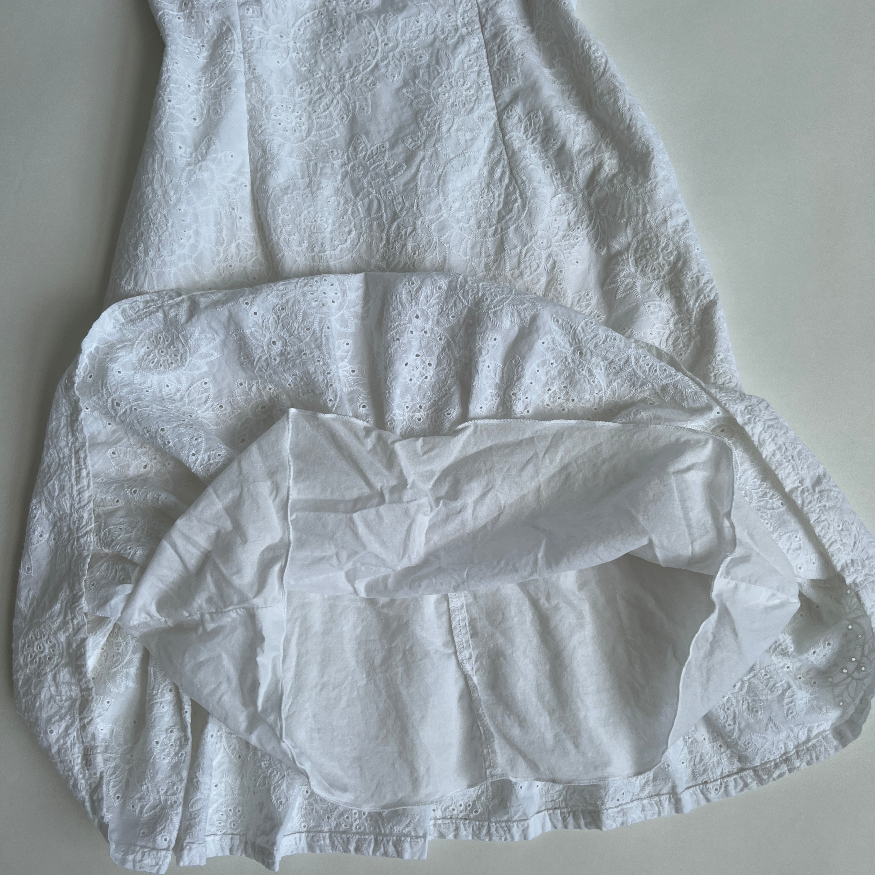 00s white eyelet midi dress
