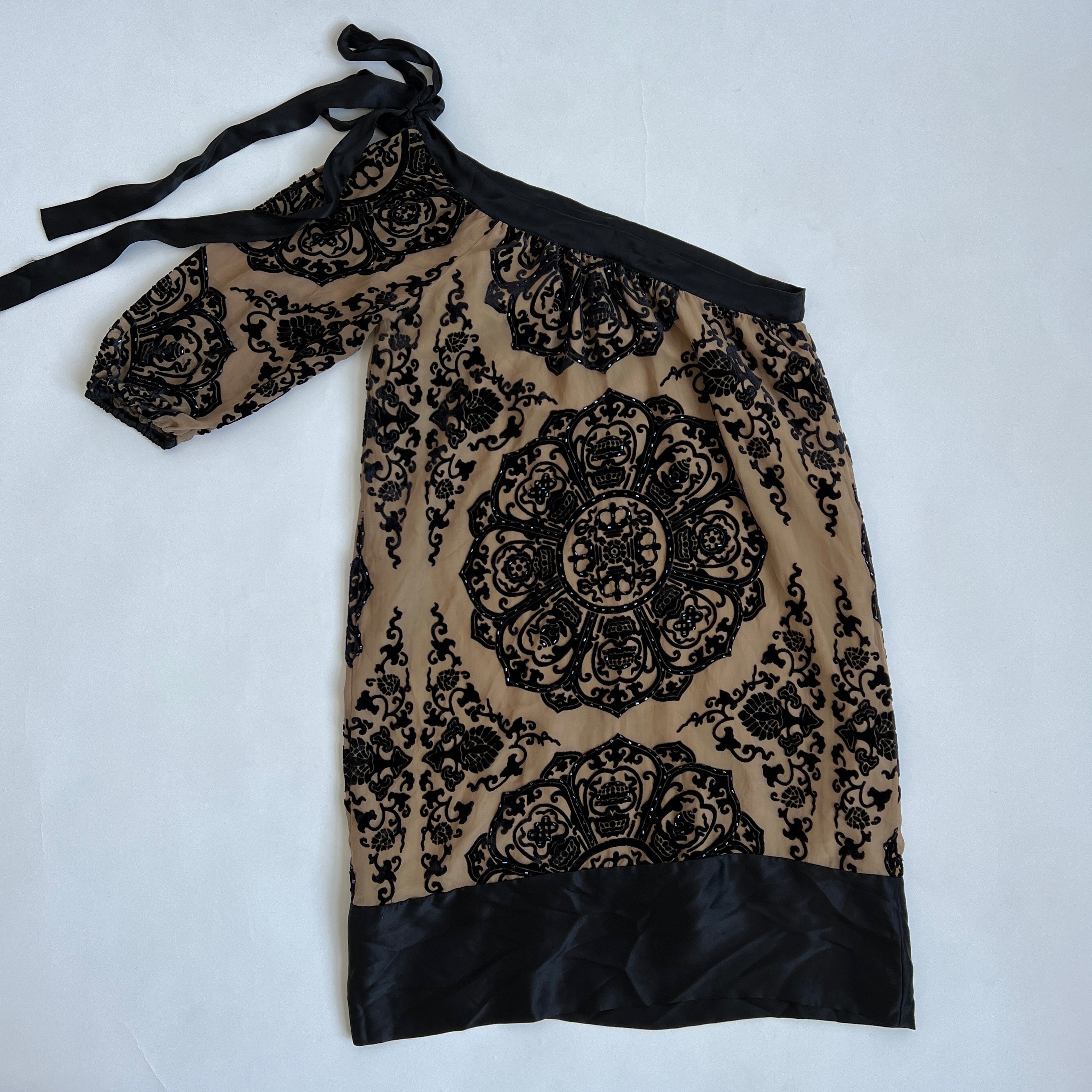 00s velvet one shoulder mini