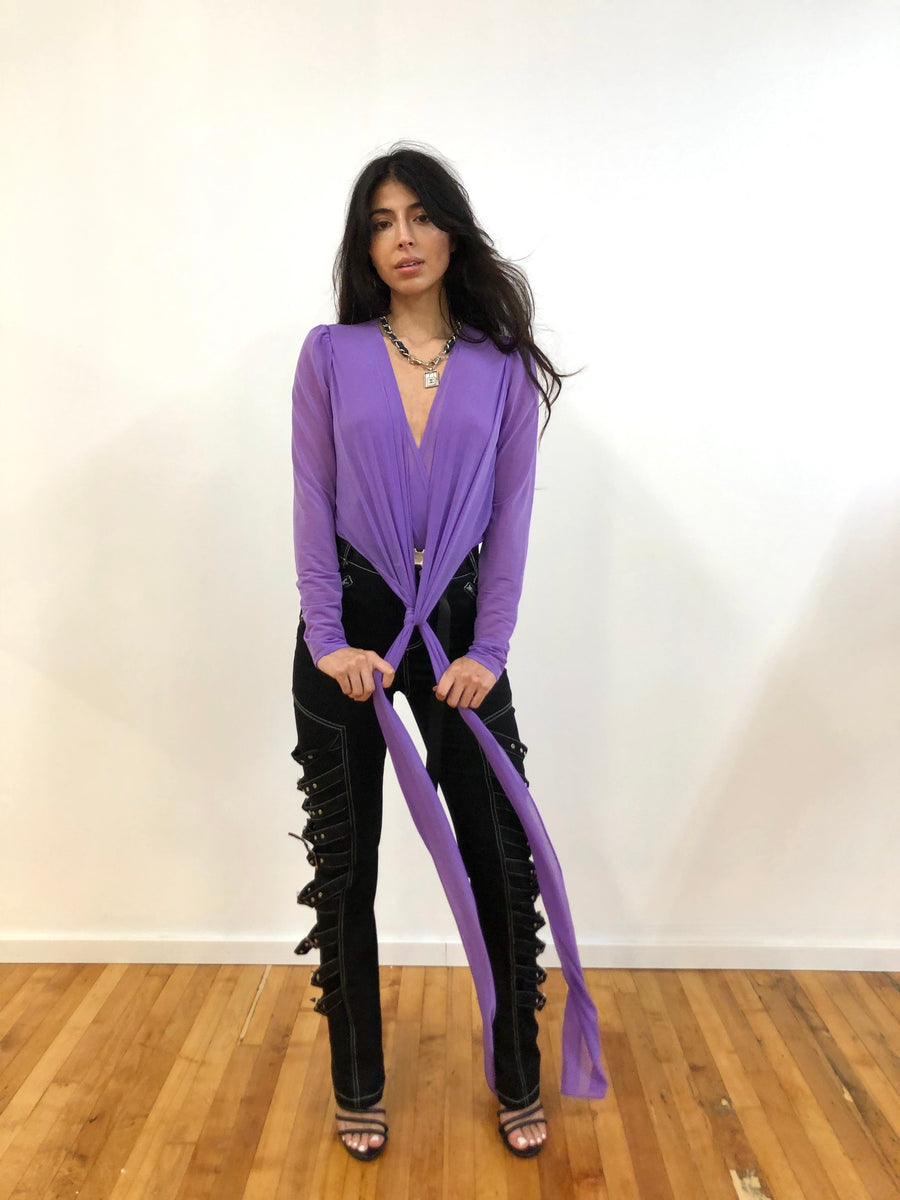 Diane Von Furstenburg Tie Bodysuit