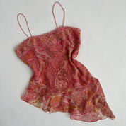 00s silk pink asymmetrical cami (L)