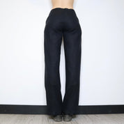 Black Linen Wide Leg Pants (Small)