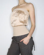 Bebe Gold Silk Tube Top (XS-S)