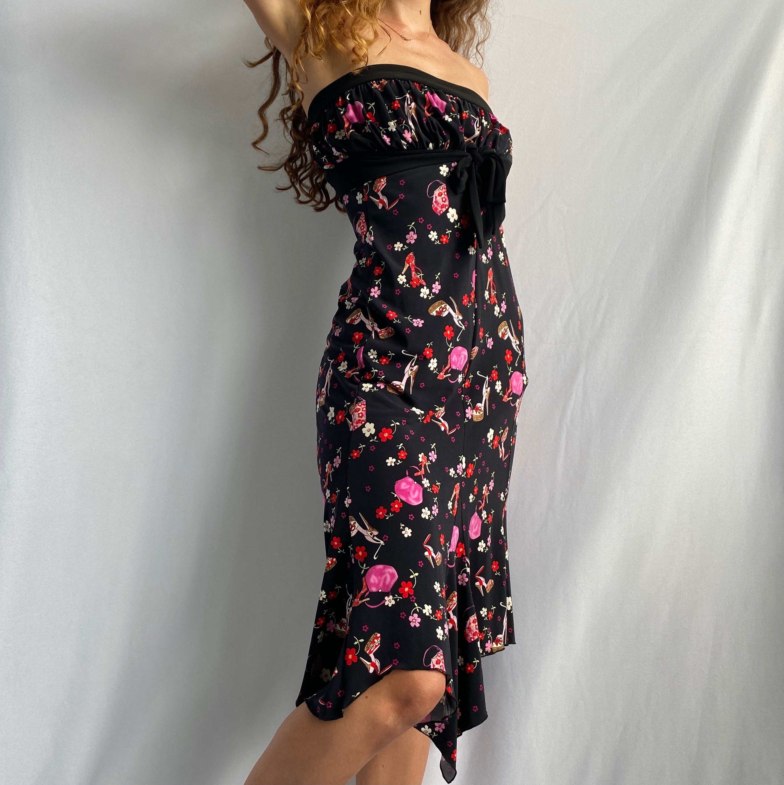 00s Shoe + purse midi dress